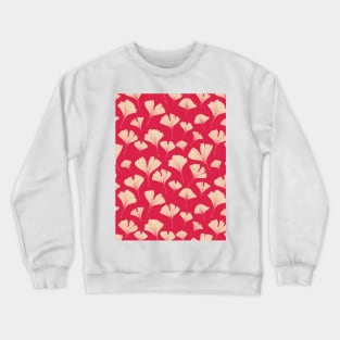 Ginkgo biloba leaves botanical pattern in viva magenta Crewneck Sweatshirt